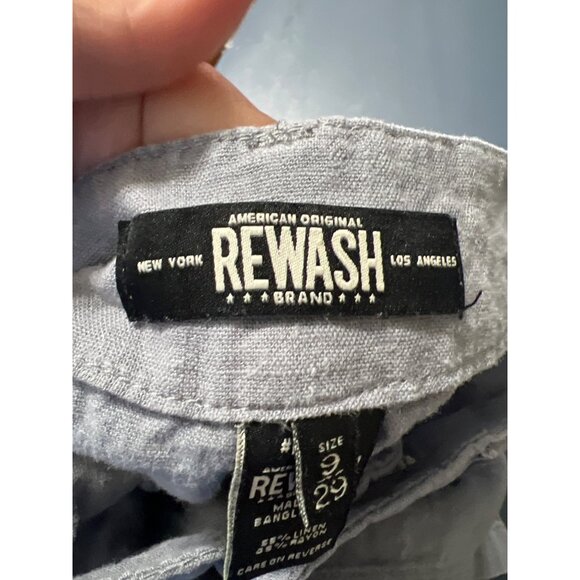 Rewash Womens Linen Blend Pants sz 9/29 Wide-Leg Grey Pants Beachy - Picture 2 of 12